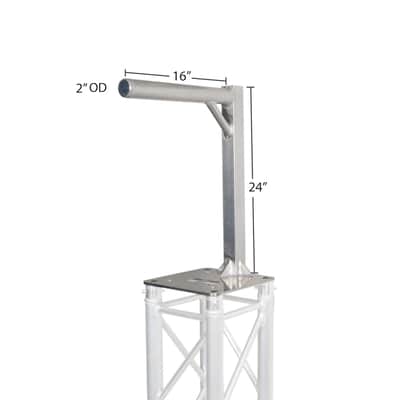Pro X Set of 2 Inverted Lighting Mount Top Plates with 24"H and 16"L, 2" OD Arm image 3