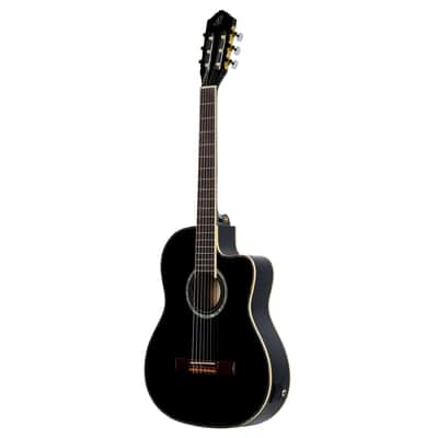 Ortega RCE145BK Family Series Pro Solid Spruce Top Mahogany Neck Cutaway Nylon 6-String Classical Acoustic-Electric Guitar w/Gig Bag image 6