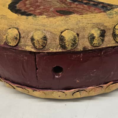 Vintage Chinese Tack Double Sided Painted Hand Drum 10 X 4 image 8