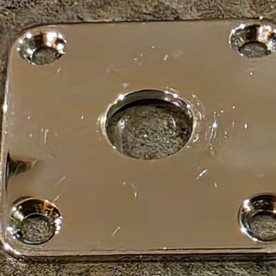 70’s Gibson Chrome Metal Jack Plate Vintage SG Les Paul Deluxe 1973 image 4