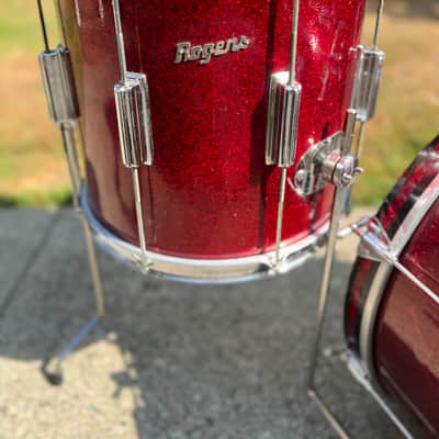 Rogers VINTAGE ROGERS CLEVELAND TOWER OUTFIT 20 12 14 RED SPARKLE SPARKLING PEARL 1962-1968 - RED SPARKLE SPARKLING PEARL image 4