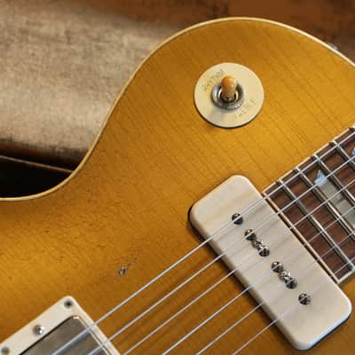 Unplayed! 2023 Gibson Custom Shop 1955 Reissue M2M Les Paul P90 Electric Guitar Heavy Murphy Aged Double Gold + COA OHSC image 3