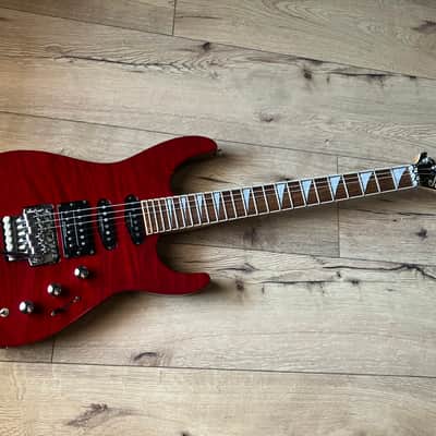 Jackson DK2 FS (Firestorm) Dinky, HSS, Made in Japan, See Through Red image 2