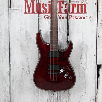 Schecter Hellraiser C-1 Electric Guitar Quilt Maple Top Black Cherry Finish image 2