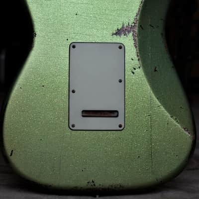 American Fender Stratocaster Custom Heavy Relic Lime Green Sparkle "Duncan Antiquities" image 2