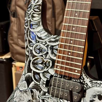 Sterling JP50 by Music Man “ Custom Al’s Paint SKULLS “ 2026 - Satin Black & Silver image 9