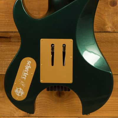 Schecter Synyster Gates Custom-7 TR Headless - Ebony - Oak Green Metallic - 7-String image 4