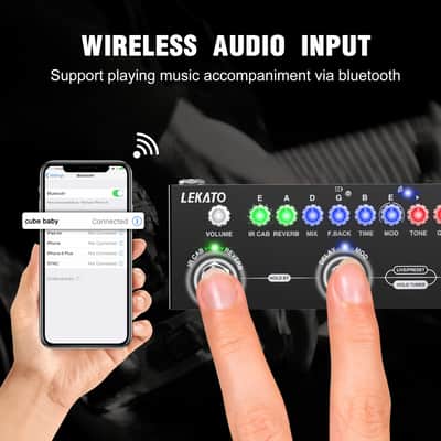LEKATO Multi Effects Guitar Pedal with IR Loading 9 AMP Models Delay Reverb Distortion Overdrive Rechargable Electric Guitar Effects Multi Pedal Support Recording Bluetooth 5.0 image 6