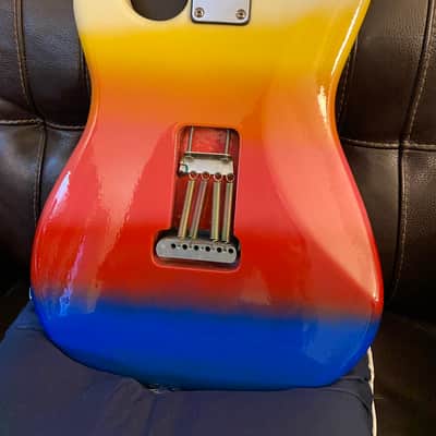 Son Set Beach (Fender) StratoCaster 2013 - Custom Multicolor - Sunset Rainbow on White image 8