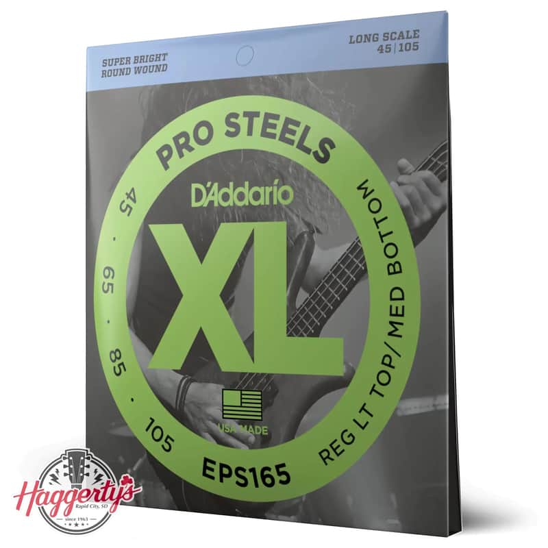 D'Addario EPS165 ProSteels Bass Guitar Strings 45-105 Long Scale image 1