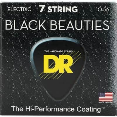 DR Strings BLACK BEAUTIES™ - BLACK Colored Electric Guitar Strings: 7-String Medium 10-56 image 2