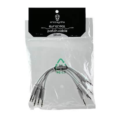Erica Synths Braided & Soft Eurorack Patch Cables 10 cm (5 pcs) (White)  [Three Wave Music] image 3