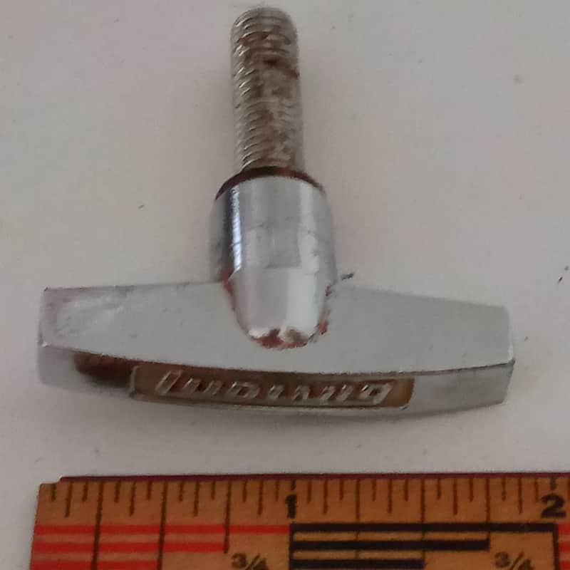 Ludwig 1 1/8"x 5/16"-20 Wing-Screw Chrome T-Handle Cymbal/Tom Stand Part Vintage image 1