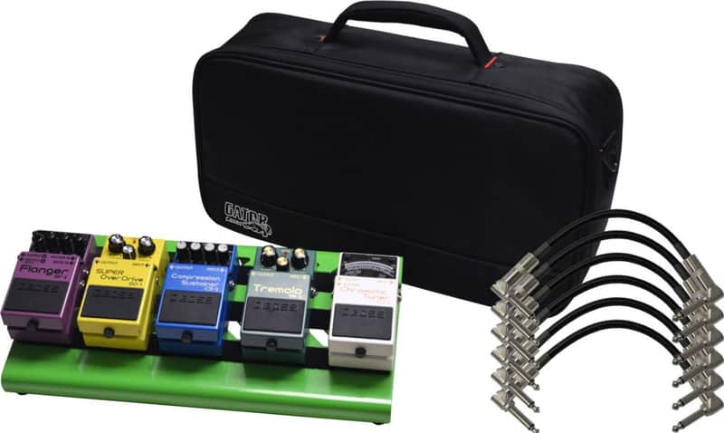 Gator GPB-LAK-GR Screamer Green Small Aluminum Pedal Board with Gator Carry Bag and 6 Patch Cables image 1
