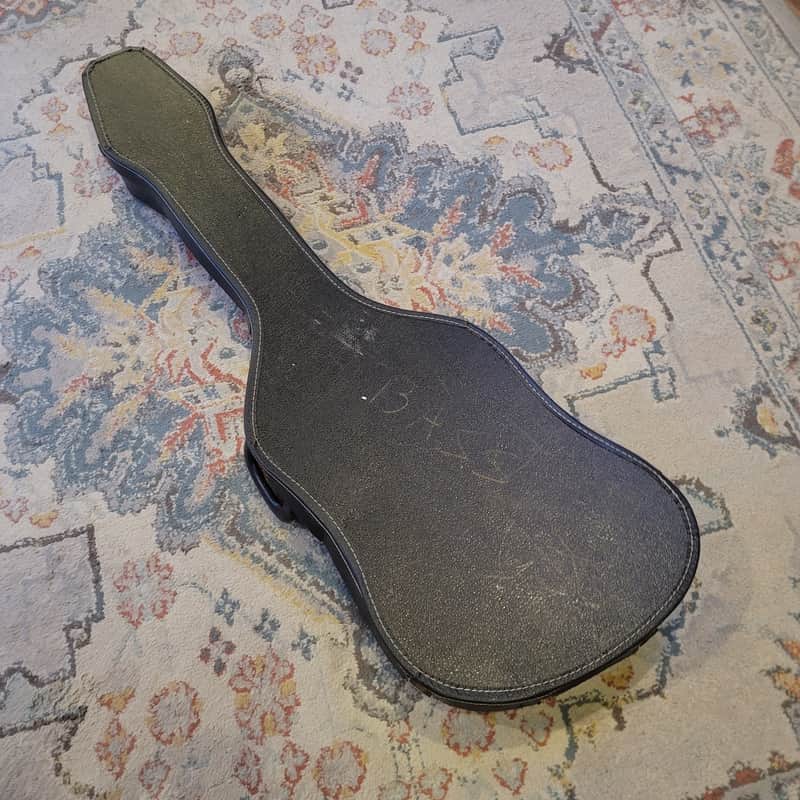 Vintage Black Chipboard Offset Electric Bass Guitar Case - 1960s? 1970s? Fits Fender and Ric image 1