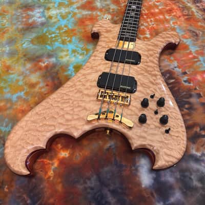 Alembic Dragon Wing Deluxe 5A Quilted Maple LED's 4 String Bass guitar 34" Scale image 4