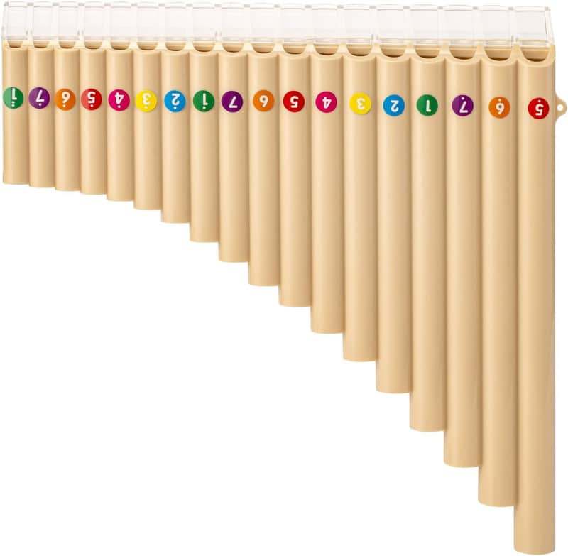 18 Pipes Pan Flute C Key - Beginner-Friendly Instrument with Enhanced Mouthpiece Design for Easy Play, Perfect for Students and Music Enthusiasts, White image 1