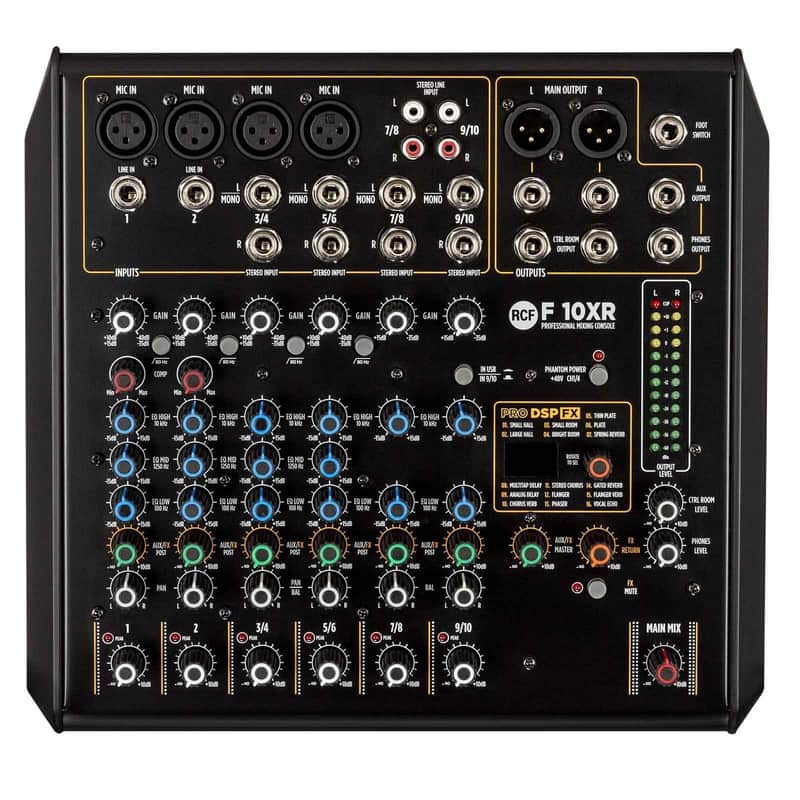RCF F10-XR 10 Channel Studio Live DJ PA Mixer with Multi-FX and Recording - Open Box Mint image 1