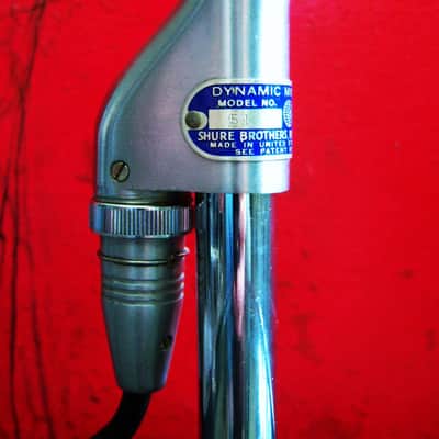 Vintage 1950's Shure 51 dynamic Microphone multi Z w cable Nat King Cole 55 55S 737A image 7