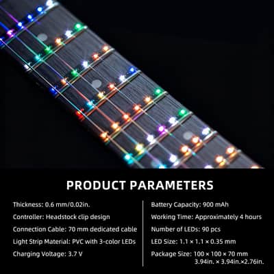 25.5" Smart Guitar Fretboard LED Strip Light SCT-86 for Party/Christmas/Festival/Performance/Live Streaming 6 Stage Lighting Mode &12 Scale Learning Guitar Mode image 5