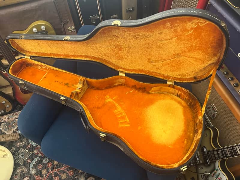 Vintage Gibson Es335 Es345 Es355 Case 1960’s - Black w Yellow Interior image 1