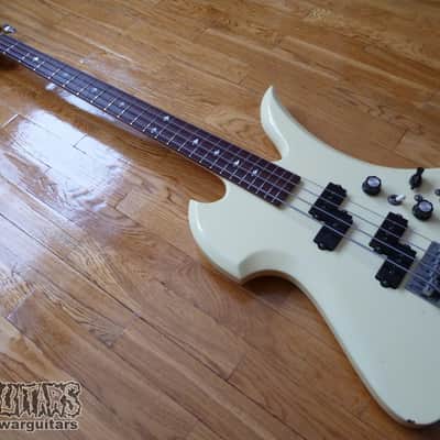 Vintage B.C. Rich Mockingbird Bass Neckthrough MIJ 1985 Aged White image 1