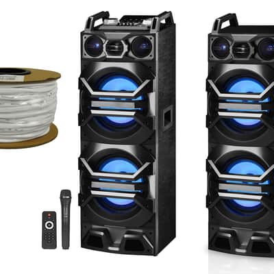 Technical Pro Dual 10" 3000w Home Theater Bluetooth Speakers w/USB/SD/LED+Mic image 21