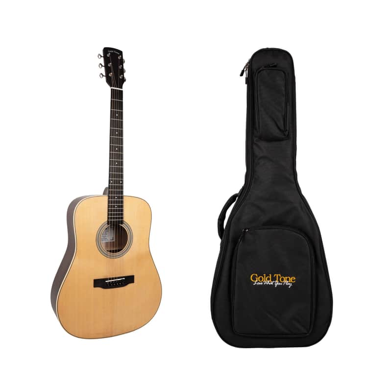Gold Tone The Dread Acoustic-Electric All Solid Wood Guitar with Bag (Satin Natural) image 1