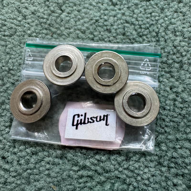 Gibson Les Paul Tuner bushing ferrules [4pcs] 1970s - Chrome image 1