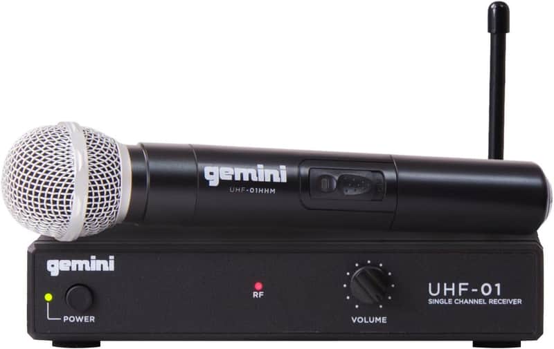 NEW Gemini Wireless Handheld Microphone System UHF-01M F1 517.6 MHz image 1