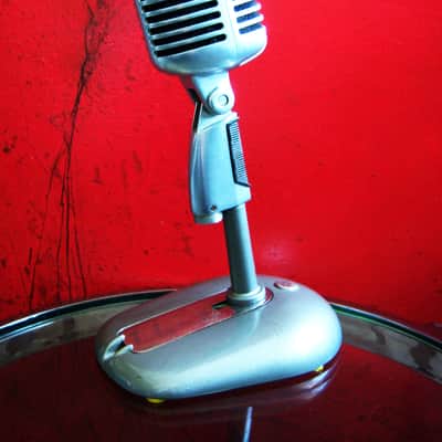 Vintage 1960's Shure 55S dynamic cardioid microphone w Atlas DS-10 desk stand 55 55SW 556S prop display image 16