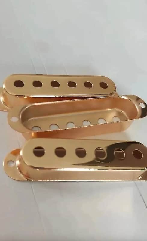 Brass Stratocaster Strat Style Guitar Single Coil Pickup Covers image 1
