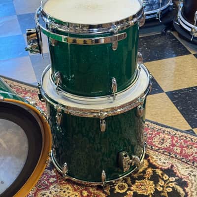 USED 1990's Gretsch Square Badge USA Custom in Green Sparkle - 18x20, 10x12, 14x15 image 6