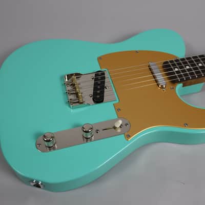 Brown Bear Guitars Telecaster roasted alder/flame maple in Seafoam Green Nitro image 14