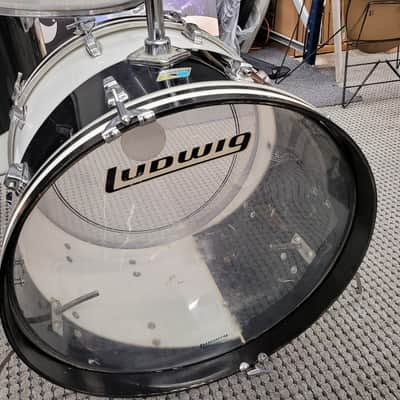 Ludwig Vistalite Big Beat 4 Piece Shell Pack 12/13/16/22 1970s - Black / White image 7