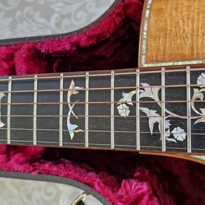 Taylor Custom Shop Grand Auditorium Presentation Series AAAAA Flame Hawaiian KOA Lefty Acoustic Guitar image 3