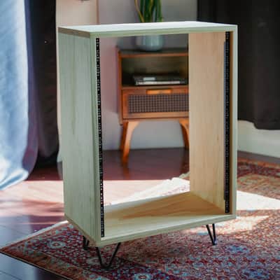 Handcrafted Solid Wood 14U Studio Equipment Rack in New Zealand Pine image 3