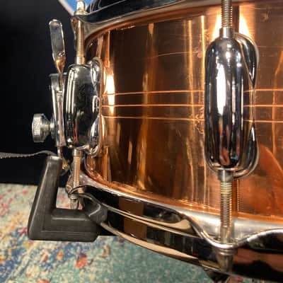 Slingerland - 5x14" Sound King, Lacquered Brass, 10-Lug Snare Drum, Zoomatic Throw-Off 1990s image 13
