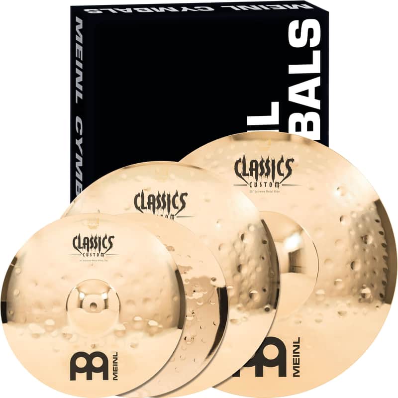 Meinl Cymbals CC-EM480 Classics Custom Extreme Metal Cymbal Box Set Pack with 14" Hi Hat, 18" Crash, 20" Ride (VIDEO) image 1