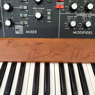 Rare Bob Moog autographed Moog MiniMoog Model D 1980 image 2