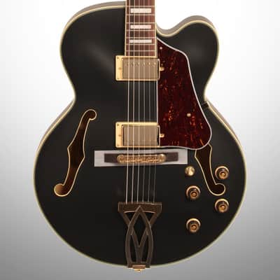 Ibanez AF75G Artcore Hollowbody Electric Guitar, Black Flat image 1