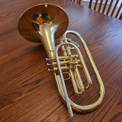 King 1121 Ultimate Professional Model Marching F Mellophone - Clear-Lacquered Brass image 6