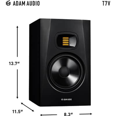 ADAM Audio T7V 7-inch Studio Monitor Black Pair with OnStage XLR Cable 2 Pack image 6