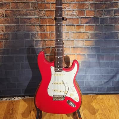 Vintage 1986 Squier MIJ Standard Stratocaster Rosewood Fretboard Torino Red w/ Fender USA OHSC image 2