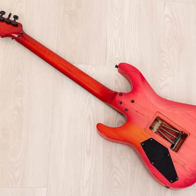1980s ESP Custom Shop Vintage Superstrat “T. Shibahara” Pink Sunburst w/ Floyd Rose, Dimarzio & Case image 13