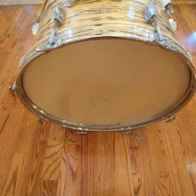 Pearl Vintage President 14 x 22 Bass Drum White Tiger Eye Finish All Original Japan Made! image 10
