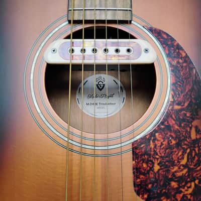 Guild Westerly Collection Series M-240E Troubadour - Pau Ferro Fretboard - 2019 - Present - DeArmond Tone Boss Sound Hole P/U - Vintage Sunburst (VSB) - Satin image 12
