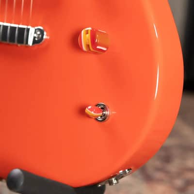 Powers Electric A-Type PF42 Hollow Body Guitar - Continental Orange with Gig Bag image 11