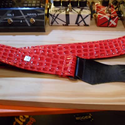 Get'm Get'm Aussie Gator Dragon Red Guitar and Bass Straps 2" - Aussie Gator Dragon Red image 1