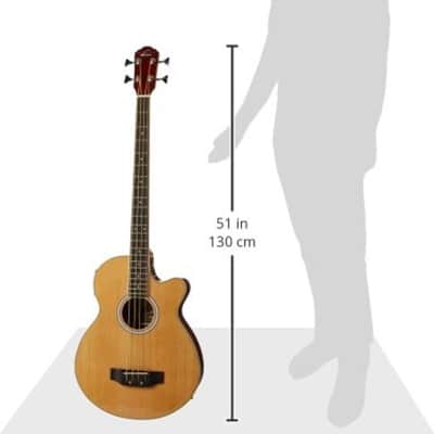 Oscar Schmidt OB100N Venetian Cutaway Spruce Top 4-String Acoustic-Electric Bass Guitar w/Gig Bag image 8